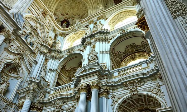Opulent baroque architecture with gilded details