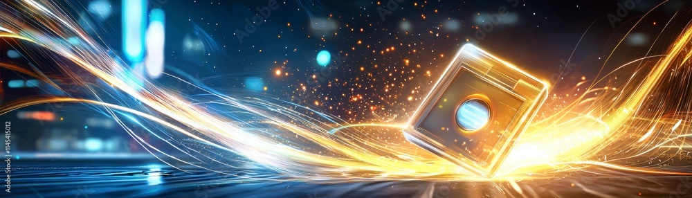 Poster dynamic energy burst abstract digital realm graphic design futuristic environment high-tech viewpoin