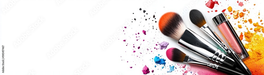 Poster makeup application tips and techniques studio setting tutorial content colorful environment close-up