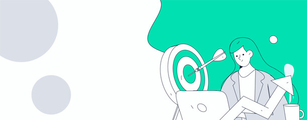 Marketing planning business characters flat vector concept operation hand drawn illustration
