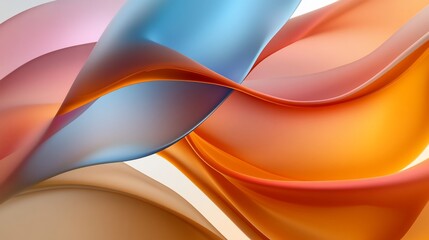 Abstract flowing shapes in soft colors create a dynamic visual effect.