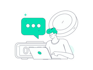 Marketing planning business characters flat vector concept operation hand drawn illustration
