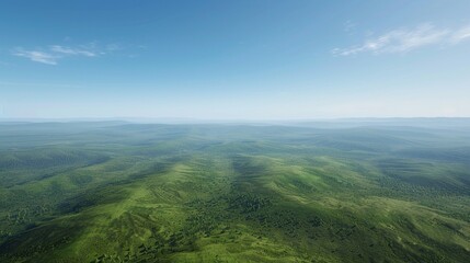 Naklejka premium 広大な草原の空撮2