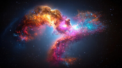 cosmic dance of swirling galaxies and shimmering stars creates breathtaking view of universe