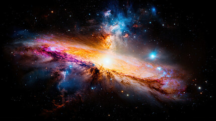 Fototapeta premium cosmic wonder of swirling galaxies and shimmering stars in deep space