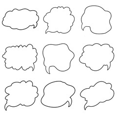 透過された雲のようなふわふわなセリフのための吹き出し