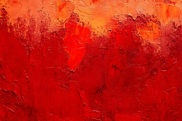 Obraz premium Abstract textured artwork featuring vibrant shades of red and orange.