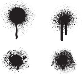 Spray Paint Vector. Lines and Drips Black ink splatters, Ink blots set, brush, Street style. Black graffiti spray set paint pattern. Spray paint abstract lines drips texture.