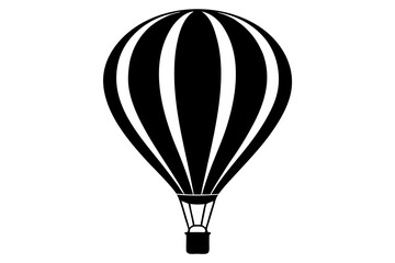 Obraz premium A hot air balloon in the sky, flat vector art silhouette on white background 04