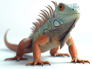 Fototapeta premium Realistic and Striking Iguana 3D Illustration