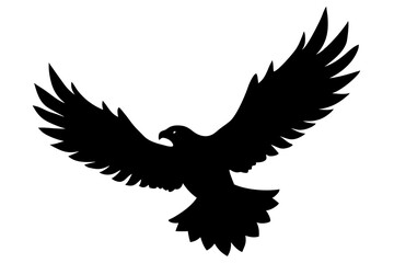 Obraz premium A flying eagle, flat vector design silhouette on white background 02