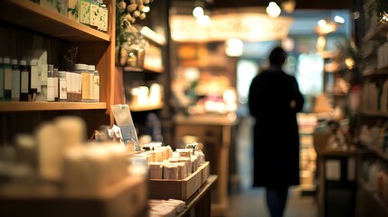 Small business owner arranging products AI generated illustration