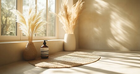 Minimalist Facebook post template with clean typography and space for product images isolated on a transparent background for digital marketing