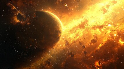 Obraz premium Planet being destroyed in a massive explosion