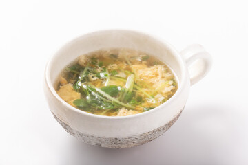豆苗　卵スープ