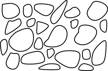 Mosaic pebble stone floor pattern. Rock texture vector background with gravel, cobblestone and pebble stones. Floor and wall tile, street, pavement or sidewalk structure, abstract geometric pattern