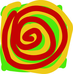 background with circles. Abstract circular element, made of concentric circles with brushstrokes. Green series.