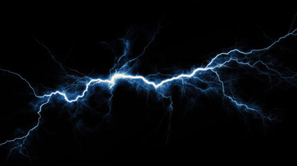 Fierce lightning in the sky at night