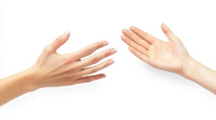 Two hands clapping mid-motion, isolated against white, expressing enthusiasm and joy, with intricate textures and lighting.