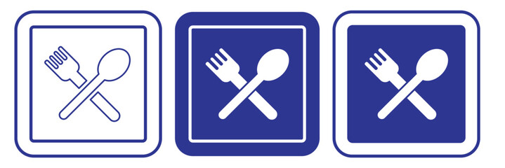 Plate icon set. Silhouette of cutlery. Containing dish, fork and knife icon vector illustration. 