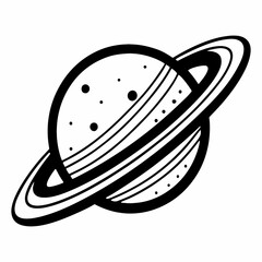 The Planet Black and white image for illustration