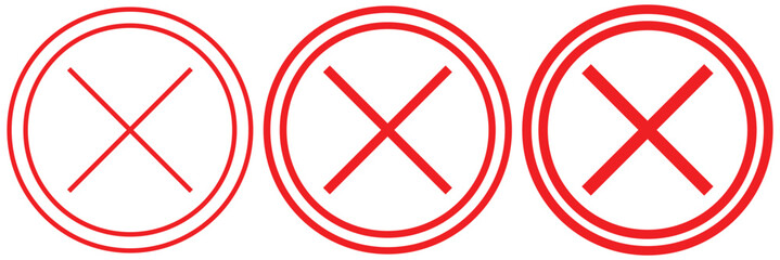 Vectorized red X illustration for websites and graphic resources.