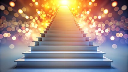 Obraz premium Blank Stairs Success Bokeh 3D Studio