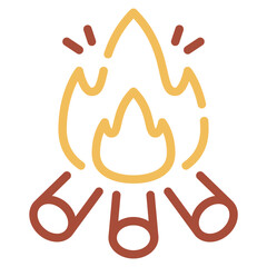 Stylized Campfire Icon for Outdoor Activities