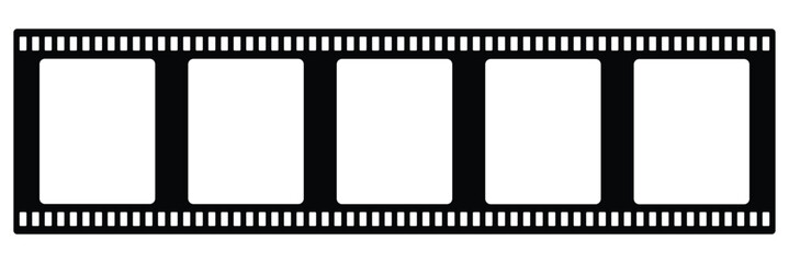 Film strip background. Retro photo, cinema or movie frames. Video film strip roll. Realistic film strip on white background.  Cinema reel symbol.