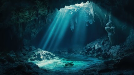 Obraz premium The Majestic Depths: Beauty of Hidden Caves