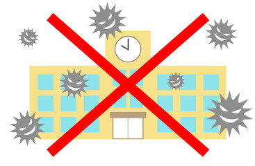 学級閉鎖・学校閉鎖のイメージイラスト