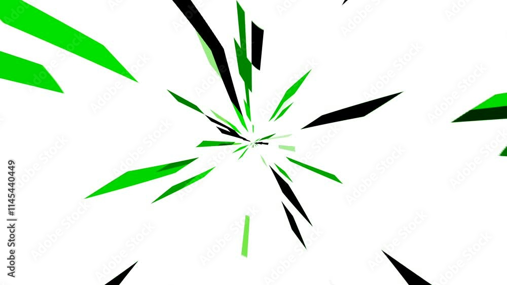 Poster colored triangle and rectangle shapes animation on a white background