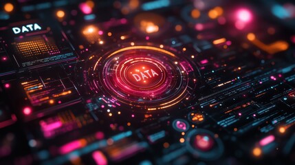 Futuristic data visualization with vibrant graphics.