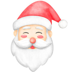 Watercolor cartoon santa cluas