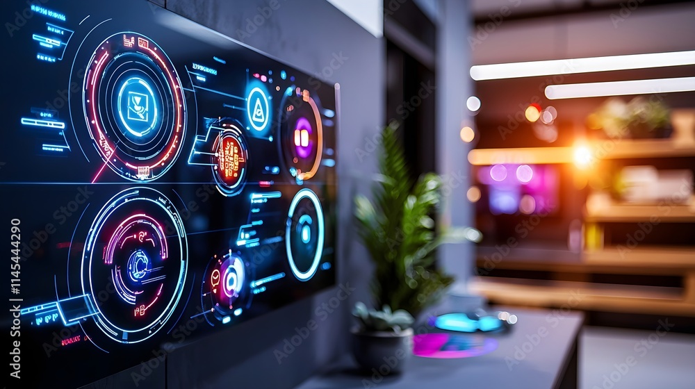Poster futuristic tech hud interface display - cyberpunk