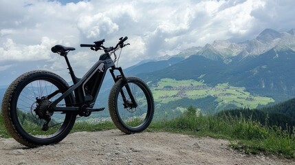 Obraz premium Electric Mountain Bike Adventure in the Dolomites