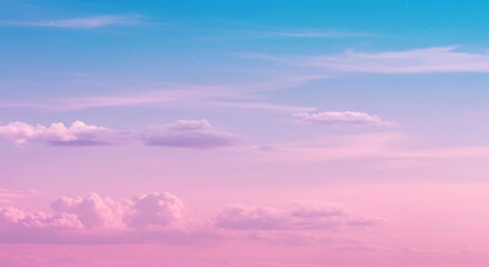 Obraz premium Pastel Pink Blue Sunset Sky Cloudscape Background