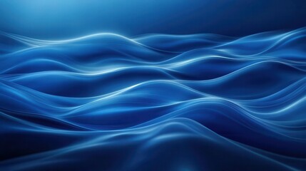 Obraz premium Abstract Blue Waves Flowing Smoothly Together