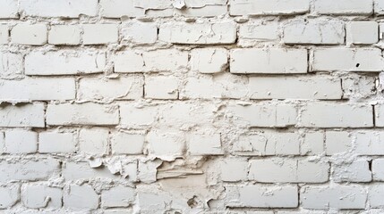 Fototapeta premium Whitewashed Brick Wall Texture: A Rustic, Weathered Backdrop