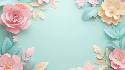 Obraz premium A charming floral frame designed to provide a lovely background.