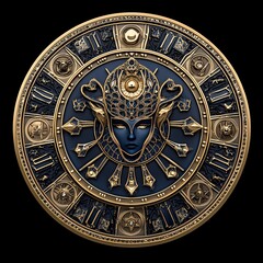Obraz premium Celestial Goddess Ornate Clock Face Design