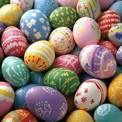 Colorful Easter Eggs Festive Spring Holiday Decoration