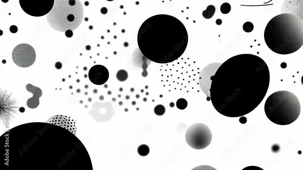 Poster abstract black and white shapes create a modern artistic pattern on a minimalistic background