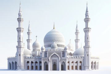 mosque building on white background