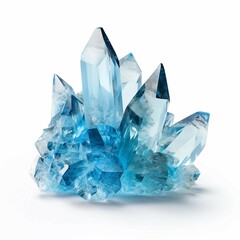 Crystal, Isolated on white background, flat lay