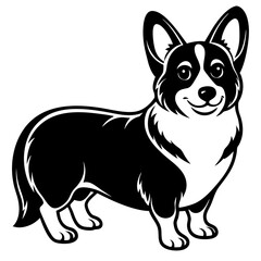 Dog Silhouette on White Background in Vector illustration  