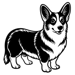 Fototapeta premium Dog Silhouette on White Background in Vector illustration 