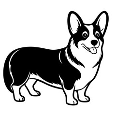 Dog Silhouette on White Background in Vector illustration  