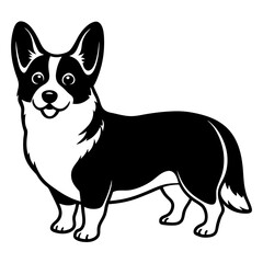 Dog Silhouette on White Background in Vector illustration  