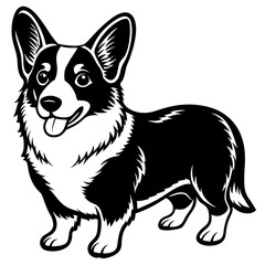 Dog Silhouette on White Background in Vector illustration  